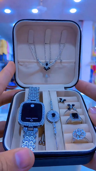 Beautiful gift box in jewellery and fancy watch with mini jewellery organiser box