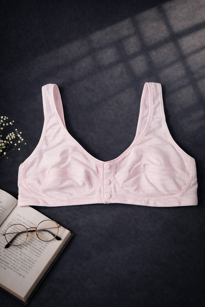Summer Comfort Front Open Bra – Breathable Cotton & Easy Wear Fit