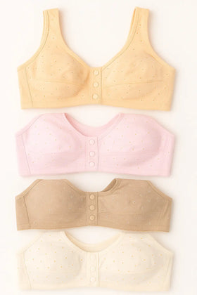 Premium Button Bra Set – Soft, Stretchable & Easy Fit