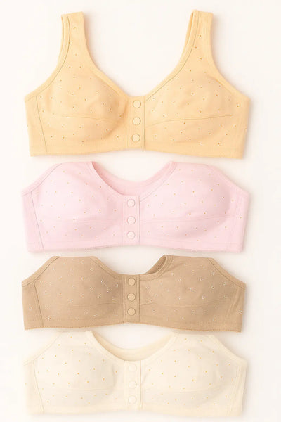 Premium Button Bra Set – Soft, Stretchable & Easy Fit