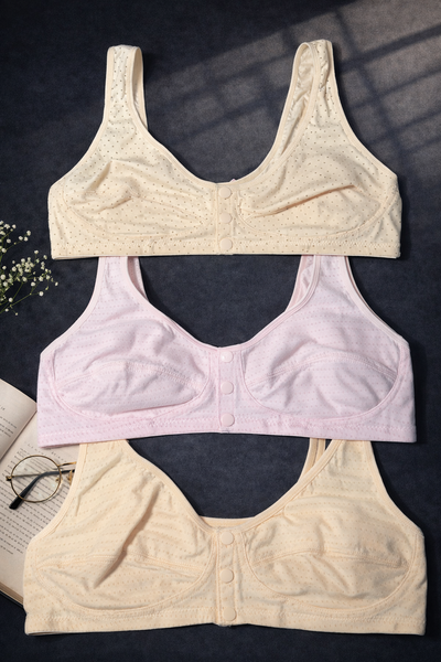 Summer Comfort Front Open Bra – Breathable Cotton & Easy Wear Fit