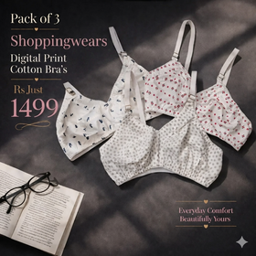 Pack of 3 Shoppingwears Digital Print Soft Cotton Bra's