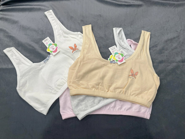 Pack Of 3 Teenage Girls Cotton Training Bra – Non Padded, Steel-Free Bra, Everyday Comfort