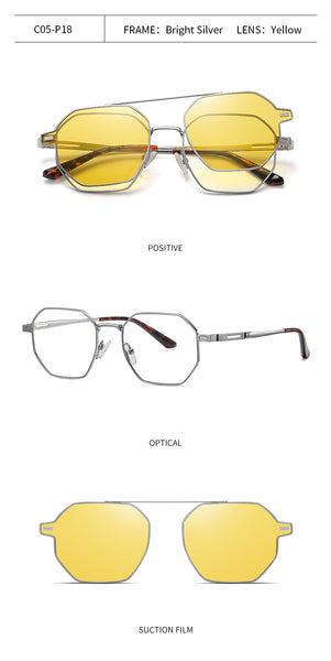 2 in 1 Polarized Magnetic Clips Optical Glasses ( Aluminum Body )