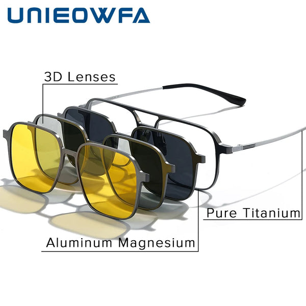 2 in 1 Polarized Magnetic Clips Optical Glasses ( Aluminum Body )