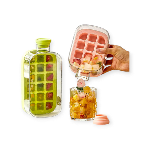 Portable 2 in 1 Silicone Ice Cube Mold Bottle