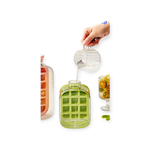 Portable 2 in 1 Silicone Ice Cube Mold Bottle